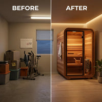 AuroraTherm Cedar Indoor Sauna — Before & After