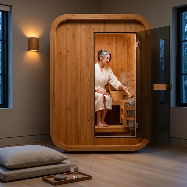 Cedar Indoor Sauna Built for Spa-Quality Heat Therapy, 6.5kW Electric Heater, Premium Canadian Red Cedar, 2-3 Person